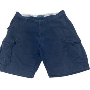 Polo by‎ Ralph Lauren Mens Cargo Shorts Blue Cotton Casual Outdoor Size 38 READ